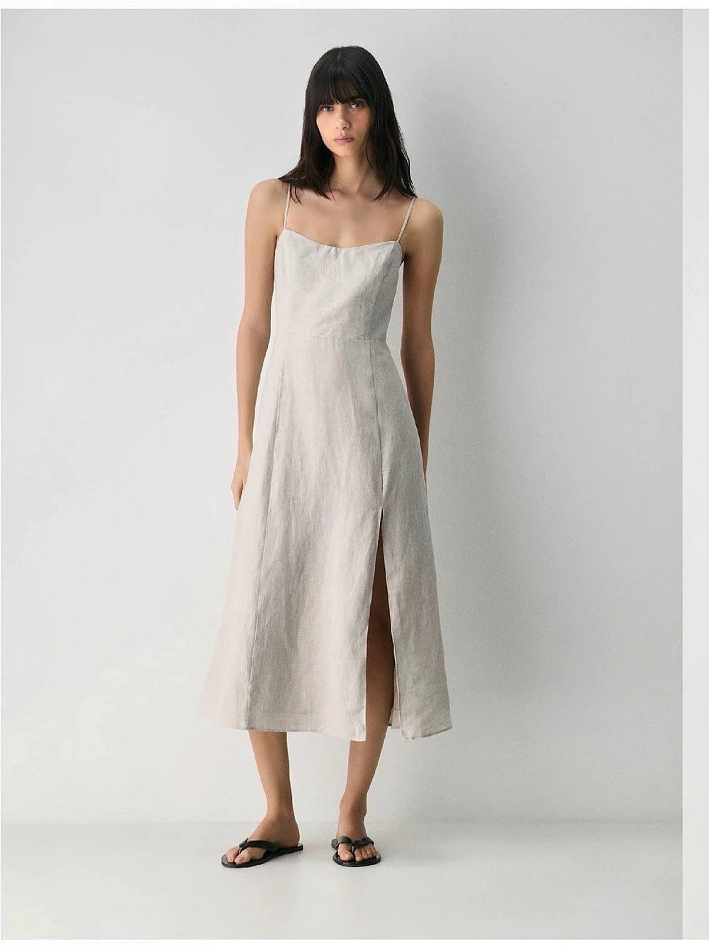 Wilfred Only Linen Slip Midi Dress in White